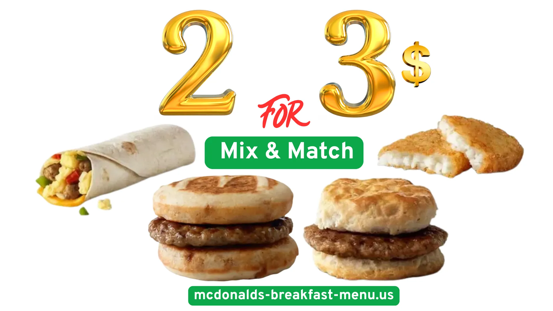 McDonald's Breakfast Specials 2 for $3: A Perfect Morning Deal 🔥 1 McDonald's Breakfast Specials 2 for $3